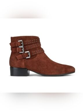 New Geox Peython Low C Women's Brown Red Suede Ankle Boots Size 39 - US 8